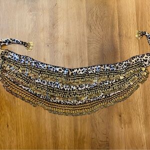 Cheetah & Gold Coin Hip Scarf